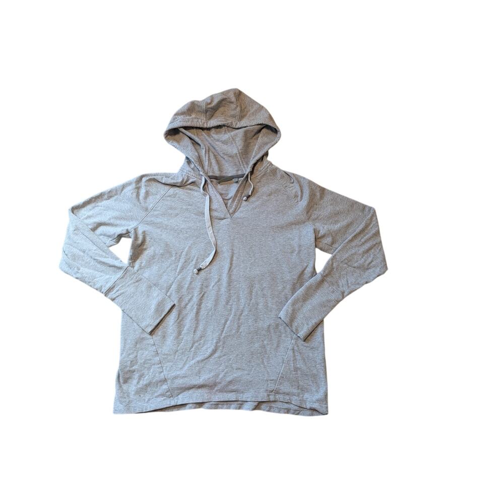 Athleta Women's Gray Cotton Modal Long Sleeve Hoodie Pullover Sweatshirt Size L
